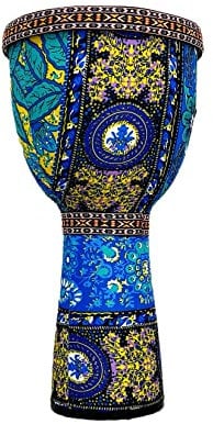 BORIYAM Djembe Bongo Drum 20,3 cm Handtrommel, Percussion, Schaffell-Trommelnudeln, Trommelkörper aus Baumwolle und Leinen, geeignet für Anfänger