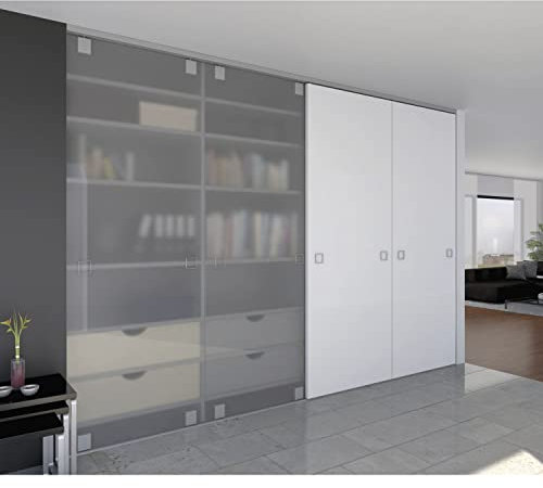 HAWA Ordena 70/P - 70/F Sliding Door Fitting for Sliding Glass Door, Load Capacity 70 kg, 600 x 2600 mm
