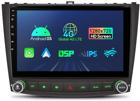 XTRONS 10,1 Zoll Android 13 Autoradio Octa Core 2GB 32GB Eingebautes 4G DSP WIFI Bluetooth 5.0 GPS-Navigation 1280*720 HD IPS-Bildschirm Optionaler DAB+ DVR TPMS OBD für Lexus IS200 IS220 IS250 IS300