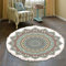 Tomifine Teppich Rund Bohemian Blume Groß Teppich Mandala Muster Quasten Waschbarer Baumwolle Teppich Wohnzimmer Schlafzimmer (120cm,Grün-Gelb)