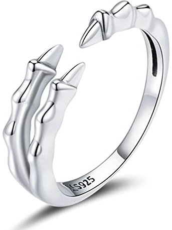 ZLING Authentischer Offener Ring Mit Dunkler Kralle Aus 925er Sterlingsilber Für Frauen Monster Wolverine Verstellbarer Ringschmuck