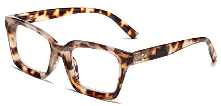 Hubeye Retro Lesebrille mit großem Rahmen für Damen und Herren, quadratisch, modisch, Oprah-Stil, blaues Licht, blockierend, Computerleser 1.00