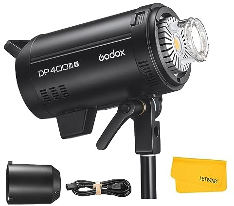 Godox DP400III-V DP400III V Studio Flash, Monoluci 400W 2.4G Wireless X System Monoluce Monolight Strobe con attacco Bowens per Matrimonio Ritratto Fotografia