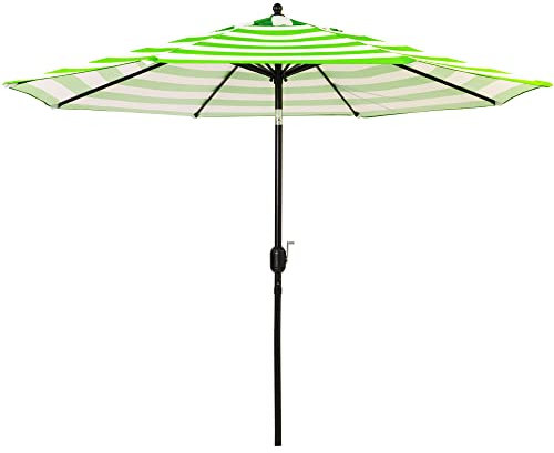 Sunnyglade Parasol de terrasse de 2,7 m avec 8 baleines robustes (vert gazon et blanc)