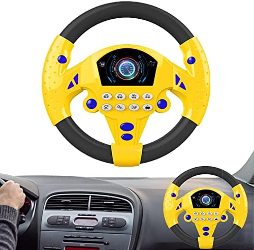 delr Lenkradspielzeug für Auto | Lustiges Kleinkind-Lenkrad-Spielzeug mit Licht und Sound,Kinder Elektrische Früherziehung Simulation Lenkrad Spielzeug für Jungen und Mädchen