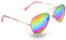 Eyelevel Aurora Sunglasses for Girls - Pink Pilot Sunglasses with Rainbow Lens - 100% UVA/UVB Protection & CAT3 Lens - For Girls 5-10 years