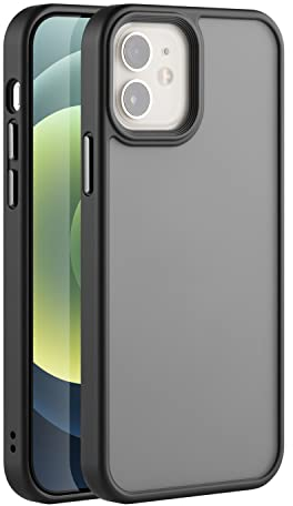 EXPE Matt Case für iPhone 12 Hülle - Handyhülle Schutzhülle - Stoßfest, Anti-Kratzer und Anti-Rutsch - Dünn und leicht - Perfekte Passform - Schwarz