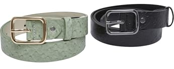 Urban Classics Unisex Ostrich Synthetic Leather Belt 2-Pack