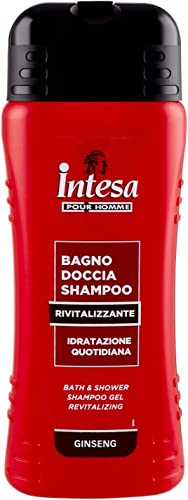 6x Intesa Pour Homme Revitalisierendes Bade- und Duschshampoo, Ginseng, 500 ml + Italian Gourmet Polpa 400g