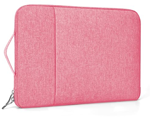 Enloffi Laptoptasche 14 Zoll Laptophülle Stoßfeste Wasserdicht Hülle Tasche mit Griff Laptop Tasche Kompatibel mit MacBook Pro HP Dell Lenovo Asus Schutzabdeckung mit Zubehörtasche, Rosa