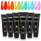AIMEILI 6pcs 15ml Poly Nail Gel Set, Neon Nail Extension Gel, UV LED Nail Enhancement Gel, False Nail Kit