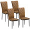 WOLTU Esszimmerstühle 4er Set, für Esszimmer Küche Wohnzimmer Büro, Küchenstühle Kunstleder, mit hoher Rückenlehne, Metallbeinen, bis 150 kg belastbar, Braun