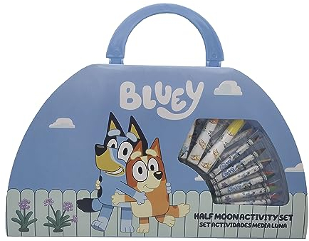 Bluey- Set de papelería, Manulidades, Maletín de dibujo, Actividades artísticas y creativas, Color Azul, Producto oficial (CyP Brands)