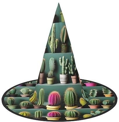 Viele Kaktus-Kunst, einzigartiger Halloween-Hut - Oxford-Stoffmaterial, perfekt für Partys und Kostümveranstaltungen