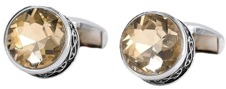 Homxi Boutons de Manchette Homme Mariage,Boutons de Manchette Cuivre Rond avec Zircone Cubique Bouton Manchette Homme Argent