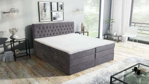 Kuechen-preisbombe Malton Boxspringbett 180x200 Hotelbett Bonellfederkern Bett + Topper Bettkasten