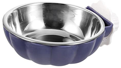 Housoutil Pet Supply Hanging Cat Dog Bowl Small Dog Food Bowls Crate Bowl Stainless Steel Pet Feeder