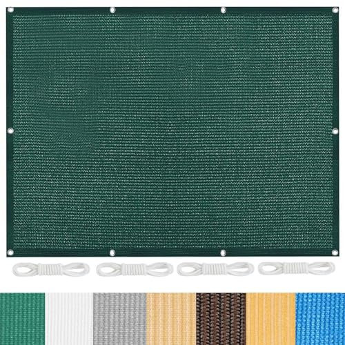 Telo Ombreggiante 1.6 x 3 m Rettangolare Tendone Tende con Occhielli Protezione Raggi UV HDPE per Esterno Giardino Terrazzo, Verde Scuro