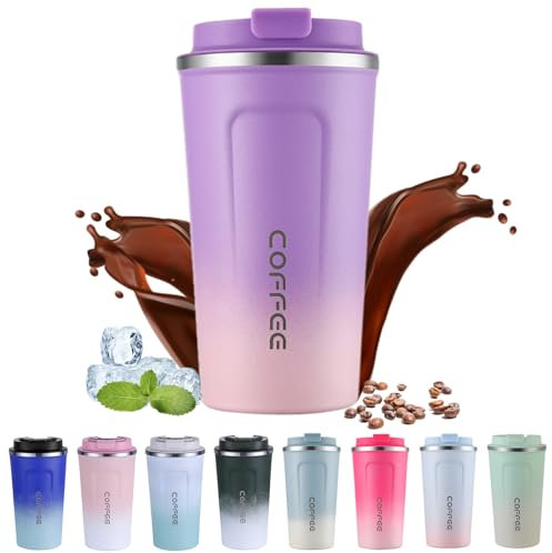 EACHPT Travel Mug, 510ml Stainless Steel Thermal Cup with Leakproof Lid - Vacuum Insulated, for Hot & Cold Drinks/Tea