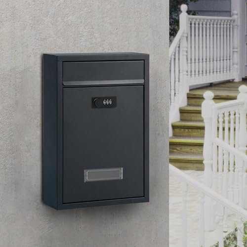 Briefkästen Für Außen, Freistehender Briefkasten, Vorschlagsbox, Kreativer Briefkasten Aus Metall Mit Passwortsperre, Einfach, Langlebig, Geeignet Für Den Privaten Und Geschäftlichen Außenbereich(Gray