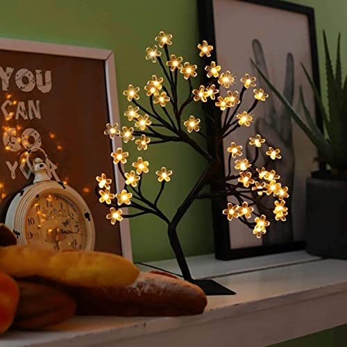 Kirschblüte Bonsai Baum, LED Bonsai Baum Lichter Valentinstag DIY Künstliche Tischplatte Fee Licht, USB Schalter Nachtlicht für Valentinstag Innen Außen