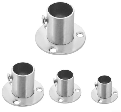 Stainless Steel Tube Support for Closet Bar Stand Wardrobe Hanging Rail Socket End (32mm)