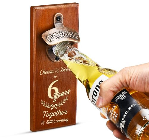 6 Six Years Anniversary for Men Gifts Couple,6th Sixth Wedding Anniversary Keepsake for Husband,Iron Aniversario Marriage Presents for Him