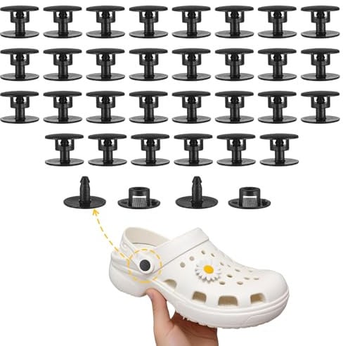 WY LIGHTING LEVEL 32 PCS Rivets, Plastic Rivets, Replacement Rivets Button for Beach Shoe Button Repair Clog Strap Replacement Rivet Replacement Parts for Clog Shoe Strap Repair
