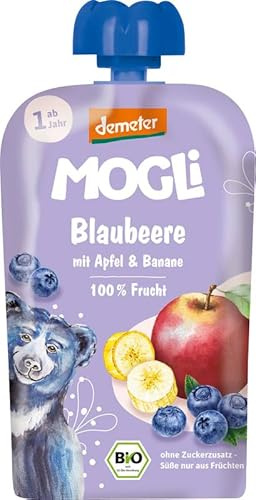 Mogli Demeter Mogl Quetschie Blaubeere mit Apfel und Banane, 100 g