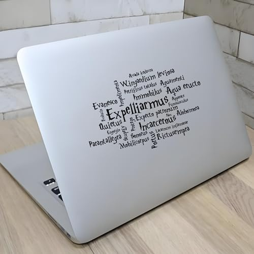 H-Potter Zauberspruch Aufkleber Set – Magische Sprüche wie Expelliarmus & Avada Kedavra – Dekorative Vinyl-Sticker für Fans – Ideal für Notizbücher, Laptops, Autos (15x23cm, 2er-Set)