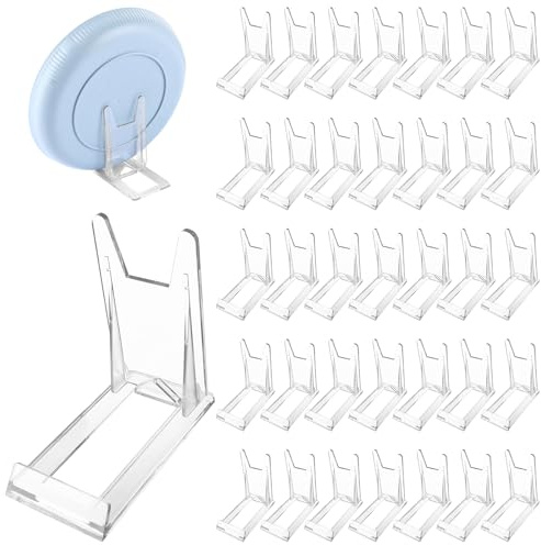 LDXDRU 36 Stück Acryl Ständer Kunststoff Tellerständer 11.5x11x6CM Verstellbar Dekotellerhalter Aufsteller Ständer Tellerständer Deko Aufsteller für Elektronische Produkte Fotodisplays