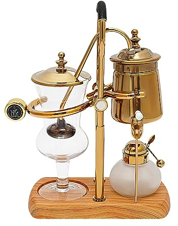 YNAADYH Siphon Kaffeemaschine,400ml Gold Balance Siphon Kaffeemaschine,Manuell Vintage Schwerkraft Kaffeebereiter für Küchen, Cafés und Getränkeladen