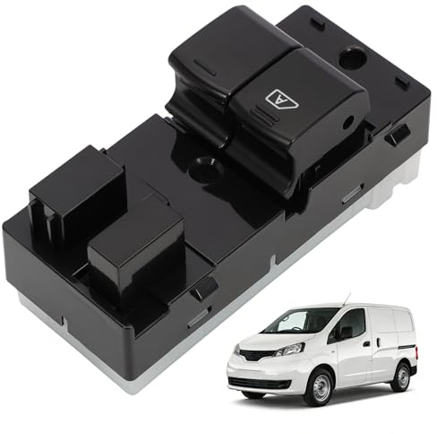 LDLRevX Interruptor principal para elevalunas eléctrico (lado del conductor) para Nissan NV200 HR16DE 1.6L L4, botón del elevalunas delantero izquierdo 25401JX30A