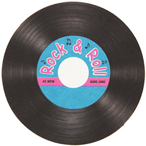 Beistle Lot de 8 Dessous de Verre Rock & Roll Record