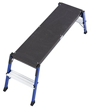 Krause 130099 Arbeitsplattform Alu-Holme, Arbeitshöhe 470 mm, Phenol-Siebdruck-Platte 1090x300 mm, Tragkraft 150 kg