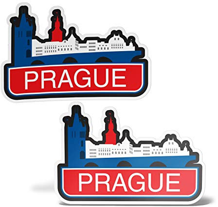 erreinge Aufkleber Prag Tschechische Republik Souvenirs Shaped Adhesive PVC für Abziehbild Tapete Auto Moto Helm Camper Laptop - 12 cm