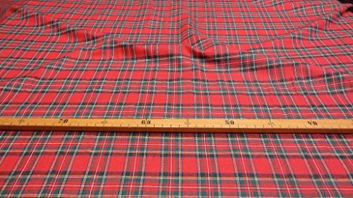 StoffBook ROT/GRÜN BAUMWOLLE SCHOTTENKAROS TARTAN-STOFF KAROSTOFF STOFF STOFFE, B978