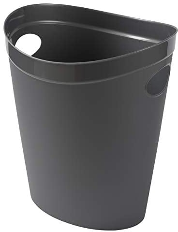 Addis 518077 Plastic Waste Paper Bathroom Bedroom Office Trash Bin, Metallic Silver, 12 ltr