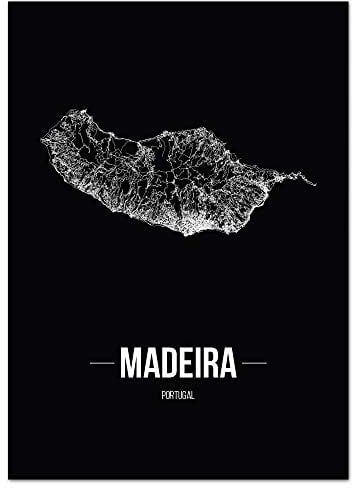 JUNIWORDS Stadtposter - Wähle Deine Stadt - Madeira - 40 x 60 cm Poster - Schrift B - Schwarz