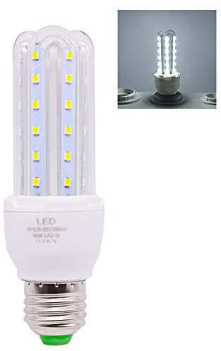 Chao Zan E27 LED- Glas Glühbirne, U-Form, 3U, 7 W LED 700LM (entspricht 70 W Halogen Leuchtmittel), nicht dimmbar, cool white 6000k,220 V,360°Abstrahlwinkel, 1 er Pack