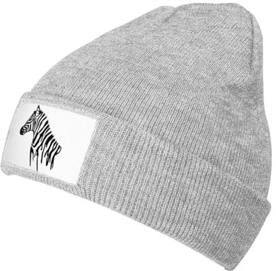 JCAKES Zebra Beanie Mütze Herren Wintermützen für Männer Beanie Hüte für Frauen Wintermützen für Frauen Damen Wintermützen Wintermütze Herren Wintermützen Damen Hüte, grau, One size