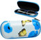 Brillenetui/Brillenbox - Schmetterlinge & Blumen - blau - inkl. Name - Hardcase/Hartschale - extrem stabil - Etui für Brille oder andere Kleinigkeiten..