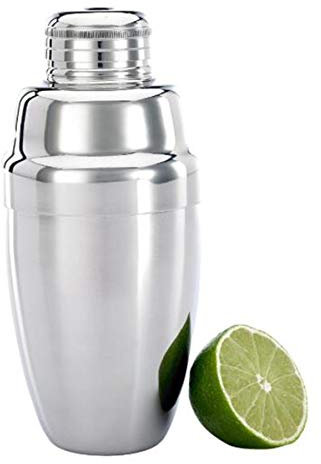 Shaker per cocktail in acciaio inox 304 con filtro e coperchio superiore per bar casa (350 ml)