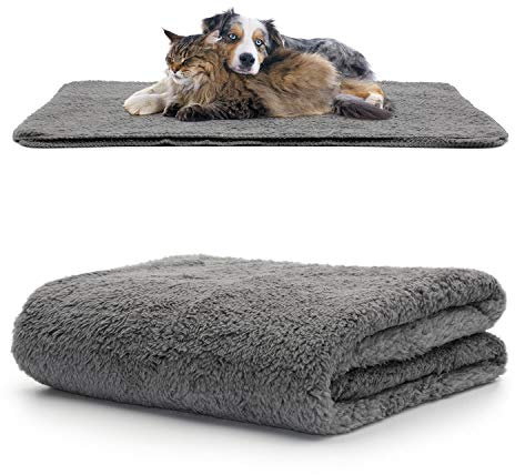 Snug Rug Luxury Pet Blankets - Fluffy Sherpa Fleece Blanket Soft and Warm Dogs and Cats – Washable Throw for Car Sofa Bed (Medium 120 x 88cm, Slate Grey)