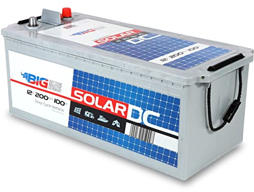BIG Solarbatterie 12V 200Ah C100 (Versorgungsbatterie) - Professional Solar DC Batterie (12 Volt) für Photovoltaik-Inselanlage & Solaranlage für Wohnmobil, Gartenhaus, Camping & Co.