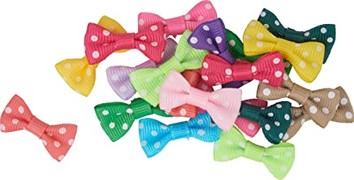 VBS Mini-Schleifen Punkte 1.5 x 3.0 cm aus Polyester Set 20 STK
