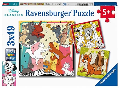 Ravensburger Kinderpuzzle - 05155 Tierisch gut Drauf - Puzzle für Kinder ab 5 Jahren, Disney Puzzle mit 3x49 Teilen