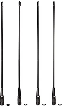 Bingfu Dual Band VHF UHF 136-174MHz 400-470MHz Ham Radio Antenna 4-Pack Walkie Talkie Flexible Whip Antenna SMA Female for Wouxun Baofeng Radios BF-F8HP UV-5R UV-82 BF-888S Two Way Radio