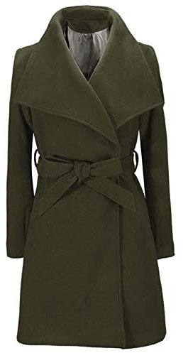 RKaixuni Wintermantel Damen Lang Schwarz Elegant Winter Dufflecoat Umlegekragen mit Gürtel Tunika Steppmantel Pelzmantel Wollmantel Kunstpelzfelljacke Mode Winter Warm Coat