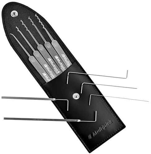 MULTIPICK ELITE 10 Lockpicking Set [10 Teile | 0,6 mm] Lockpick Tool, Schlösser knacken - Lock Picks inkl. Spanner - Schloss picking - Profi Dietrich Set - Lockpicking Kit - Pick Kit